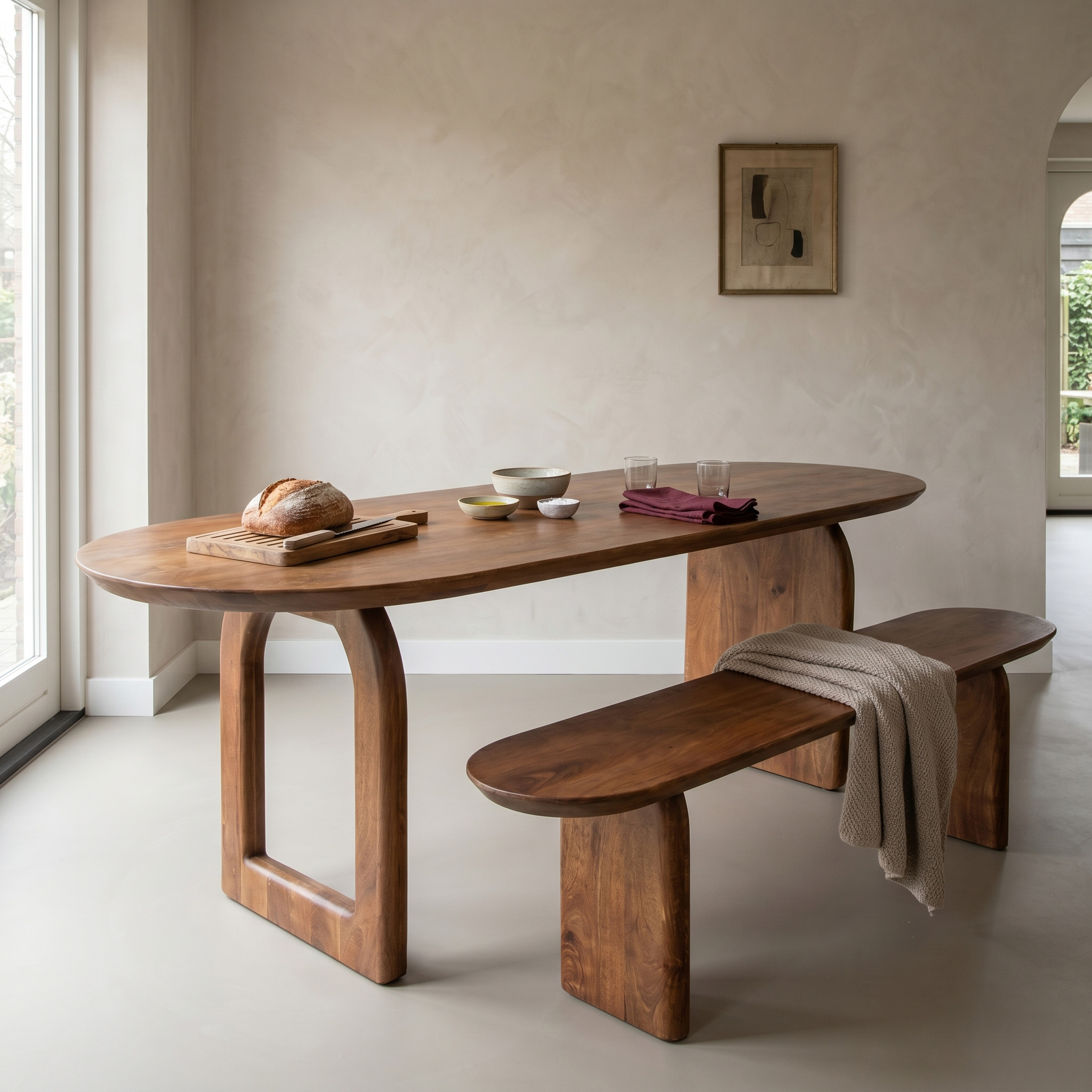 Bullnose dining bench - 200 cm - Image 4