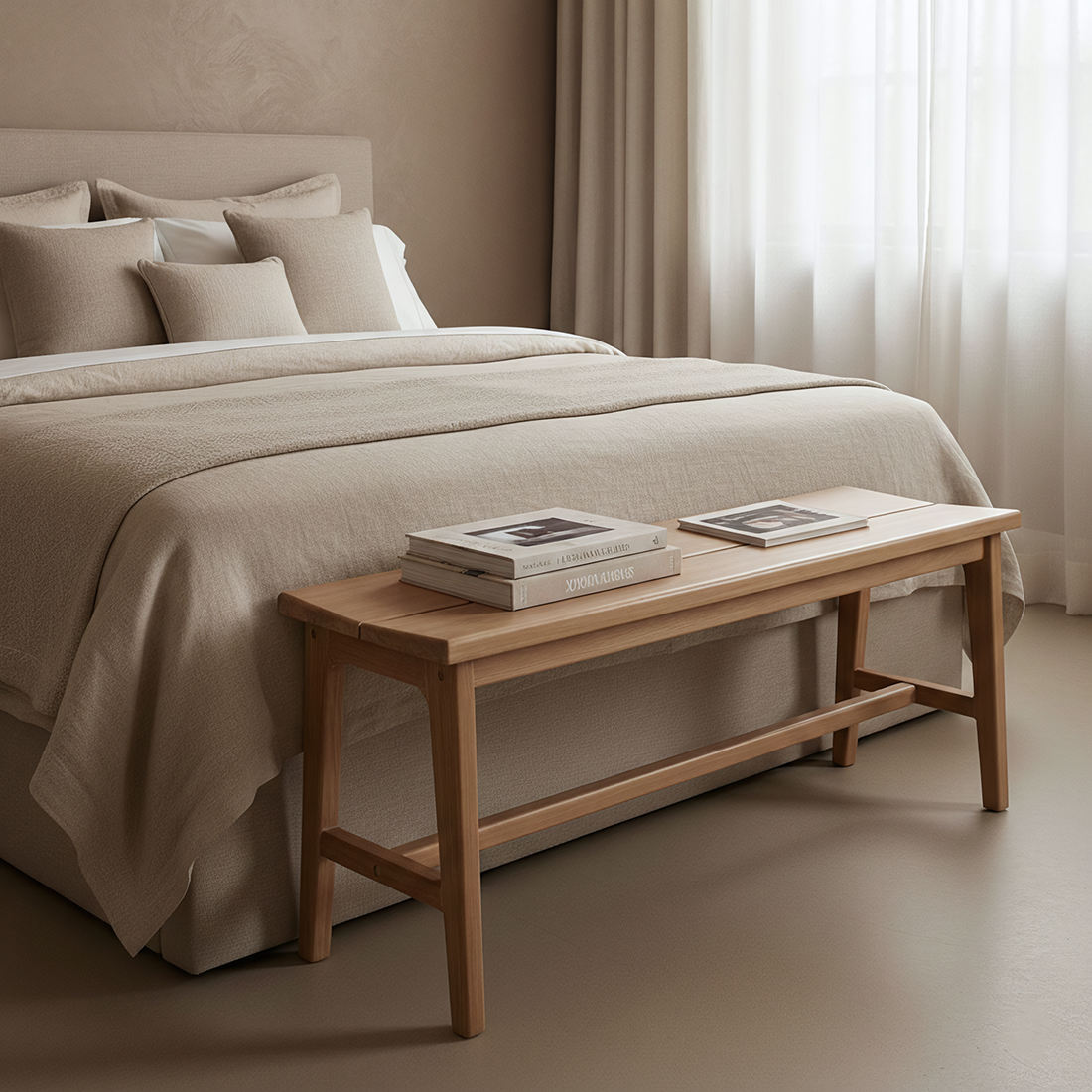 Teak bench - 120x35x48 cm - Image 4
