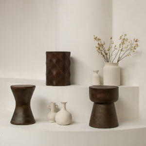 Chalk decorative vase Mandore M - 22x22x31 cm