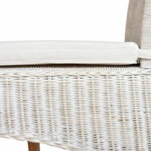Seat/Chair Cushion 43 X 42 Cm Perth With Velcro Closure, White Linen