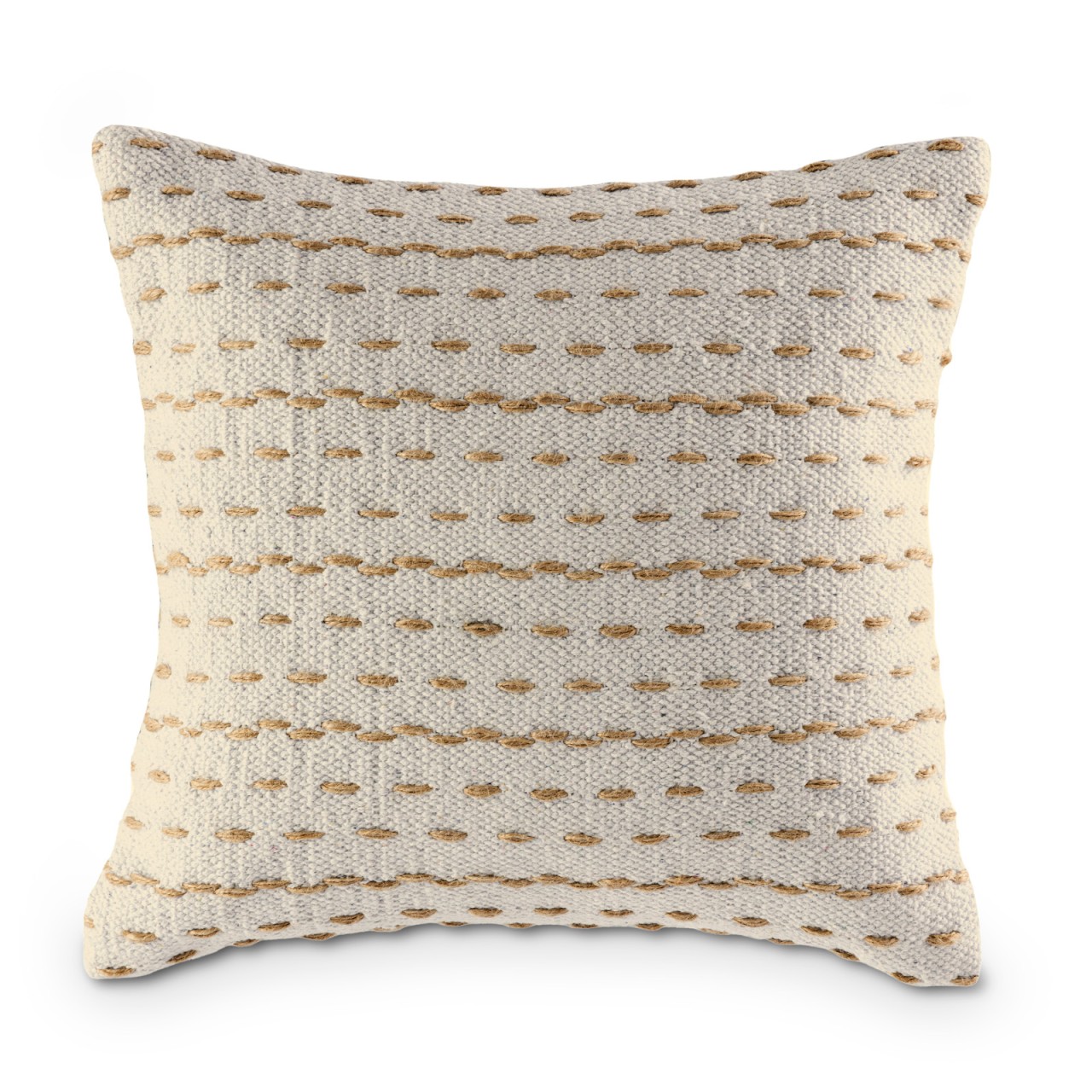 Decorative cushions 40x40 cm set of 2 sofa/throw pillows cotton and jute natural - Image 2