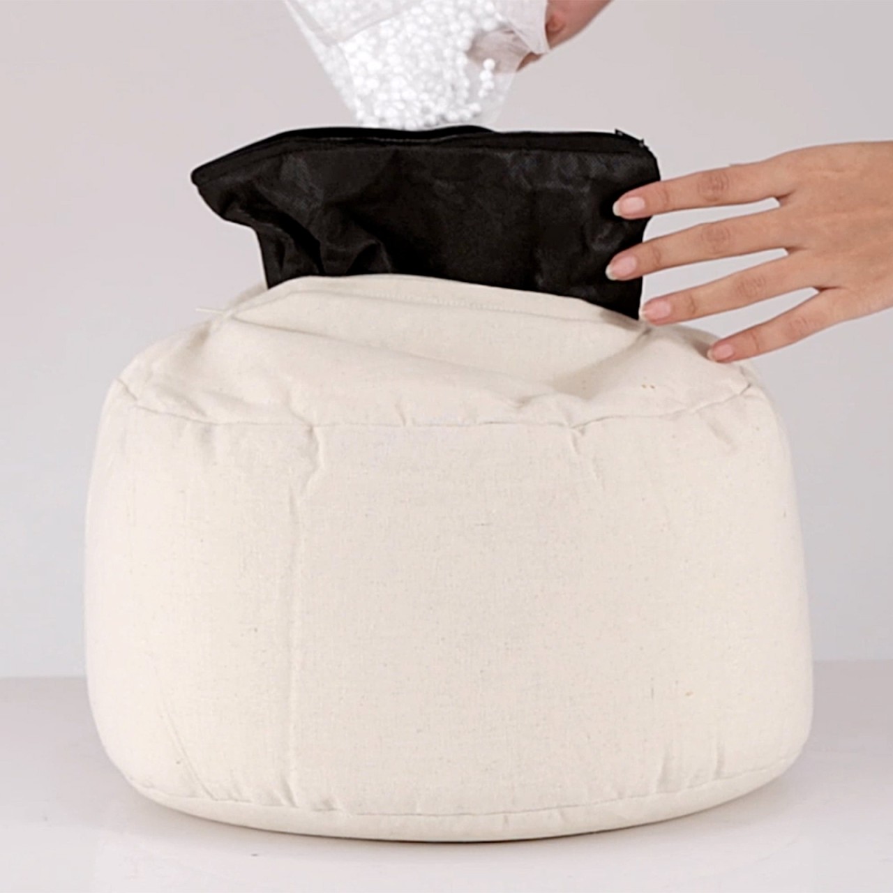 Yoga cushion meditation cushion eye pillow seat cushion round Ø31 x H20 cm washable cover - Image 5