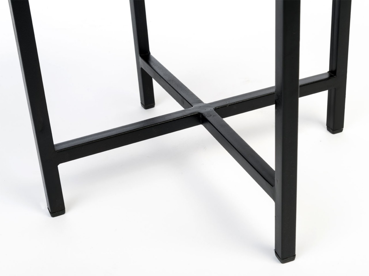 Side table Ø 46 x H 45 cm, coffee/living room table, round, Omaha, metal frame in antique silver/black - Image 6