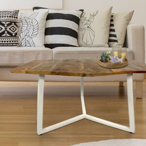 Coffee table 74 x 56 cm sustainable living room side table Lyon metal frame