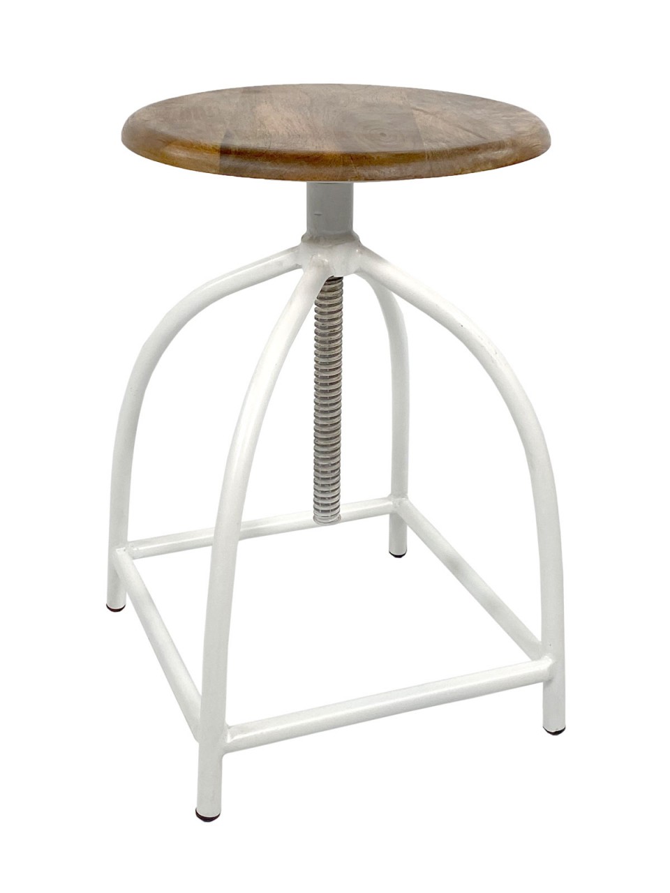 Set of 2 Liverpool swivel bar stools, height-adjustable, wood and metal frame - Image 2