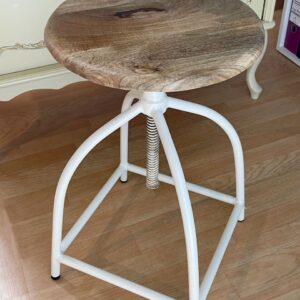 Set of 2 Liverpool swivel bar stools, height-adjustable, wood and metal frame