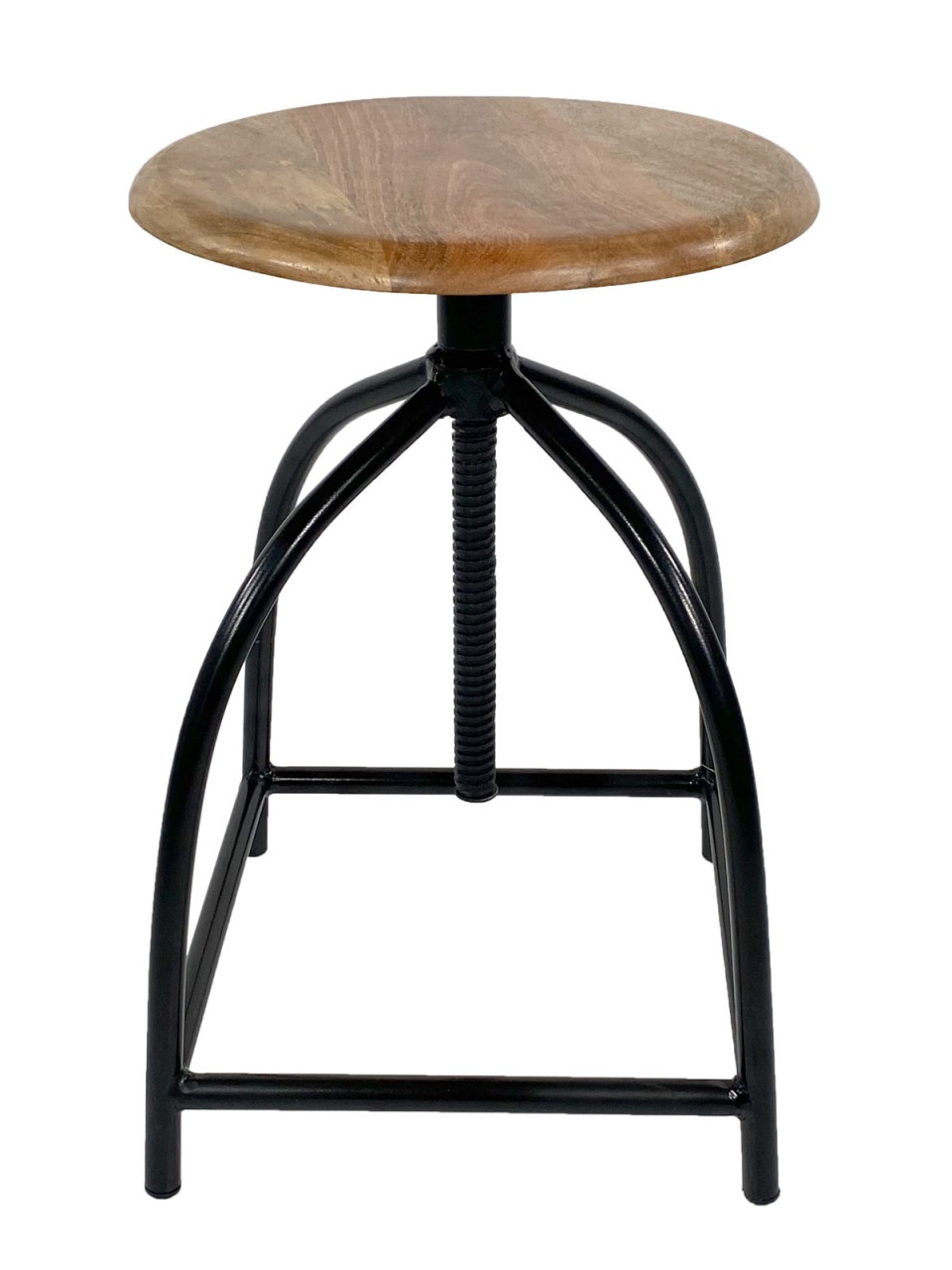 Set of 2 Liverpool swivel bar stools, height-adjustable, wood and metal frame - Image 3