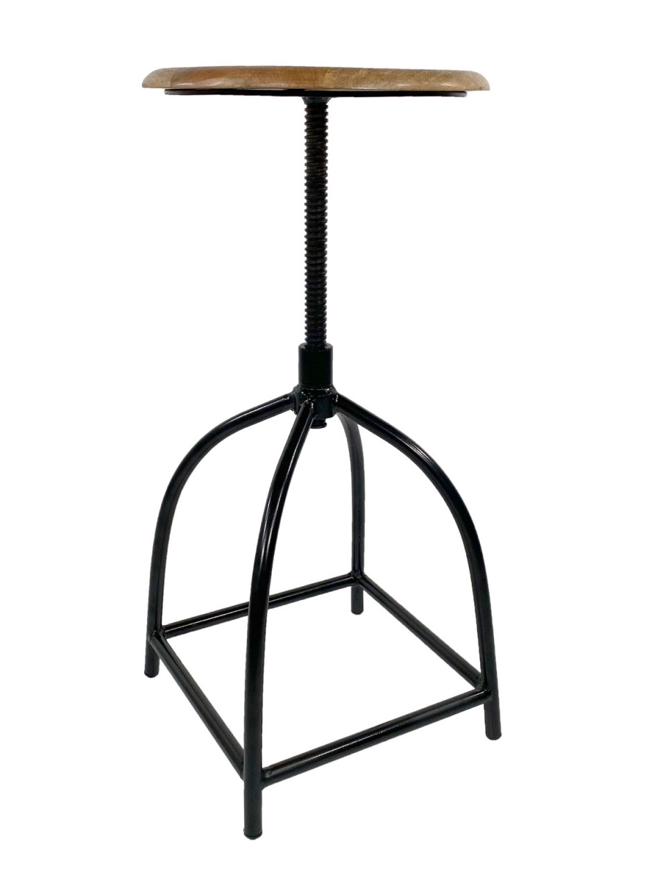 Set of 2 Liverpool swivel bar stools, height-adjustable, wood and metal frame - Image 4