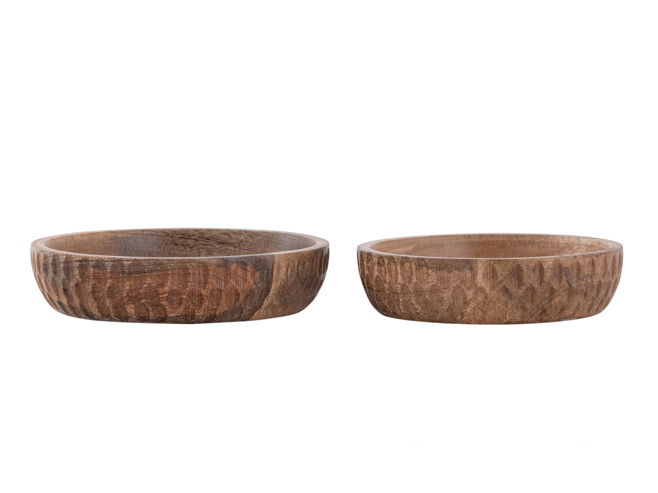 Set of 2 wooden bowls Ø15/17 cm, H4 cm, round decorative Tik & Tok, mango wood - Image 4