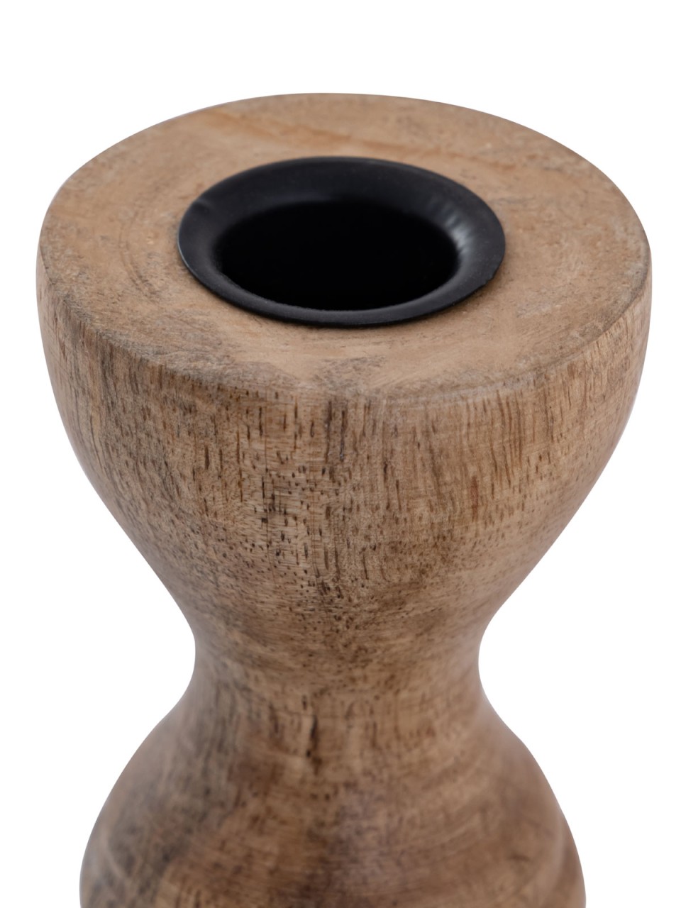 Set of 2 Taper Candle Holders, Round, H20 / 13 x 6 cm, Mango Wood - Image 4