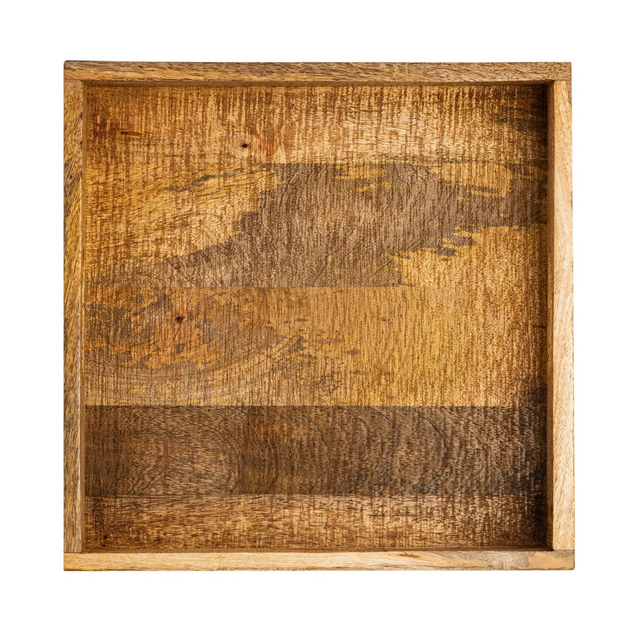 Wooden serving tray 40x40 cm square decorative tray made of mango wood - Image 5