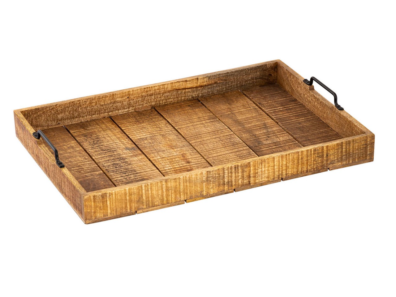 XXL wooden serving tray 57 x 39 cm - decorative tray made of solid mango wood