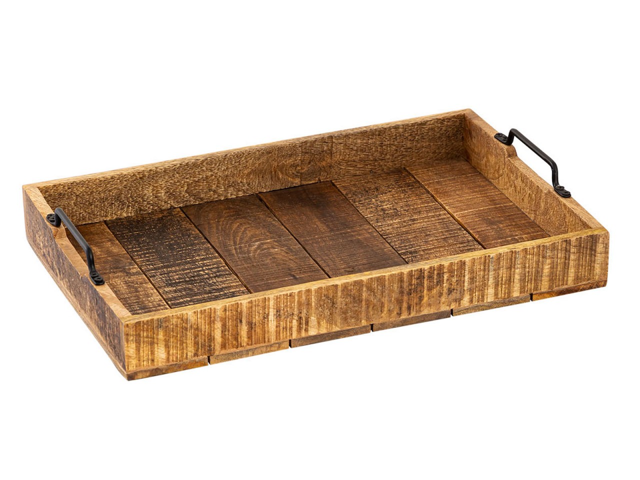 XXL wooden serving tray 57 x 39 cm - decorative tray made of solid mango wood - Image 2