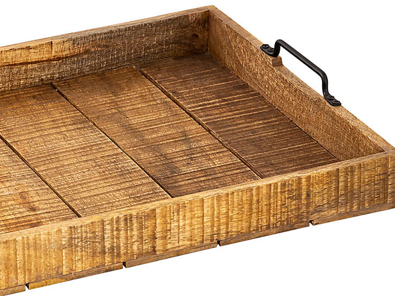 XXL wooden serving tray 57 x 39 cm - decorative tray made of solid mango wood - Image 4