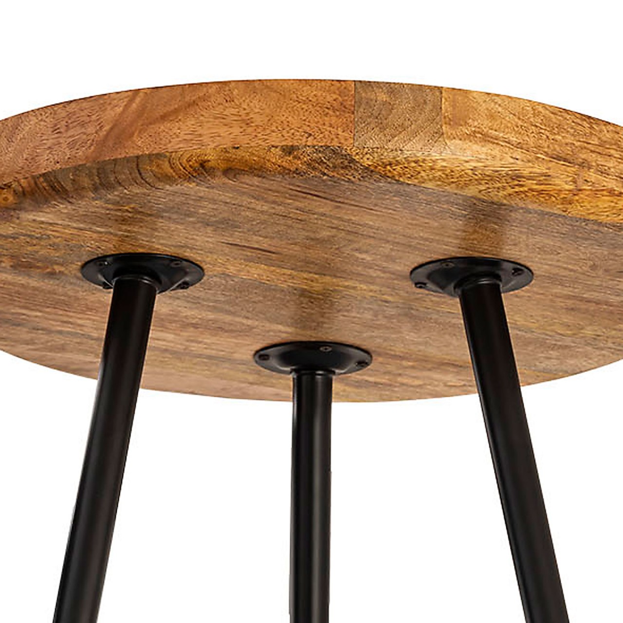 Vancouver round wooden side table Ø 40 or 50 cm, second choice — living room coffee table with matte black legs - Image 9