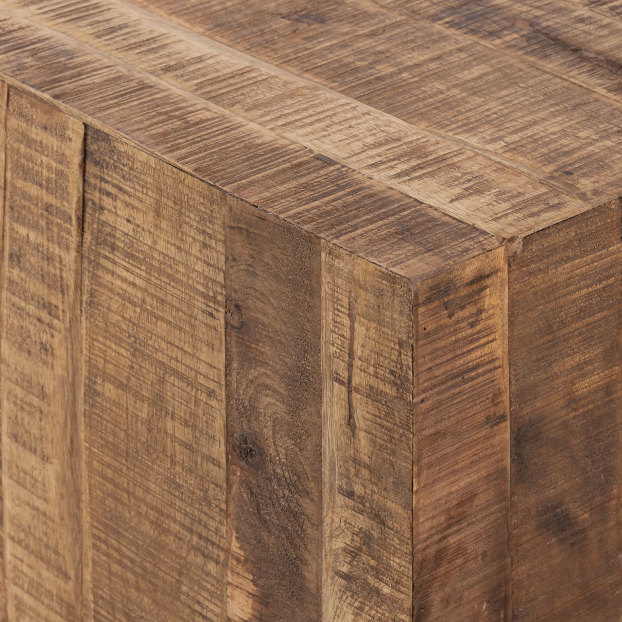 Square coffee table 45 x 45 x 45 cm side table plant stand sustainable reclaimed mango wood - Image 6