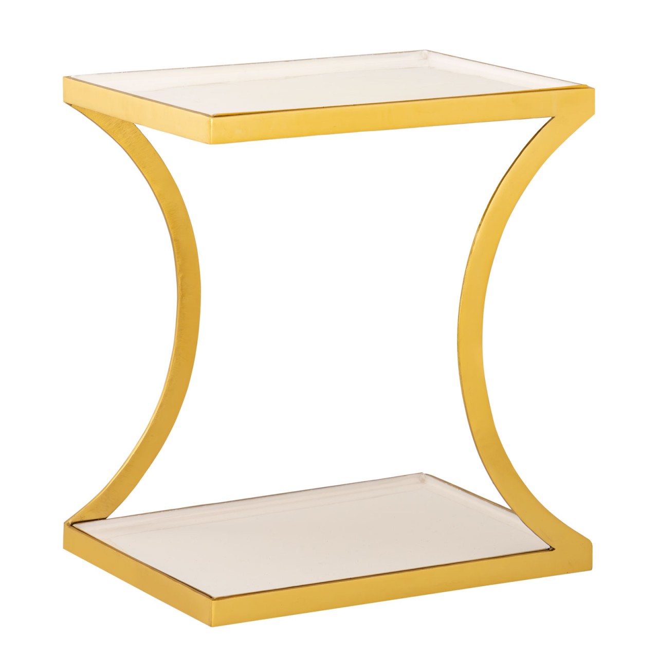 Side table decorative table, square 40 x H 45 cm, lamp table/sofa table Eden, metal, gold and enamel - Image 3