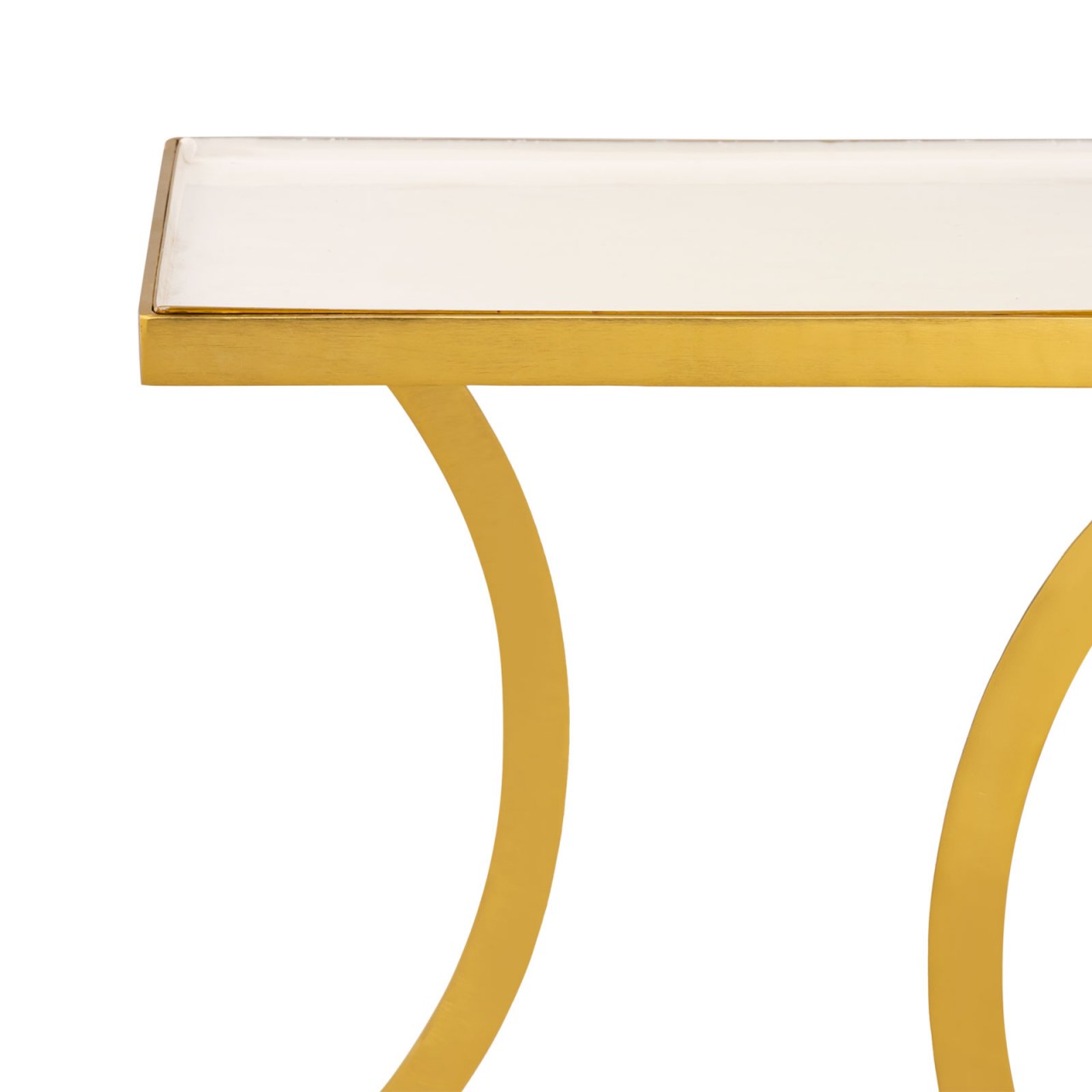 Side table decorative table, square 40 x H 45 cm, lamp table/sofa table Eden, metal, gold and enamel - Image 4