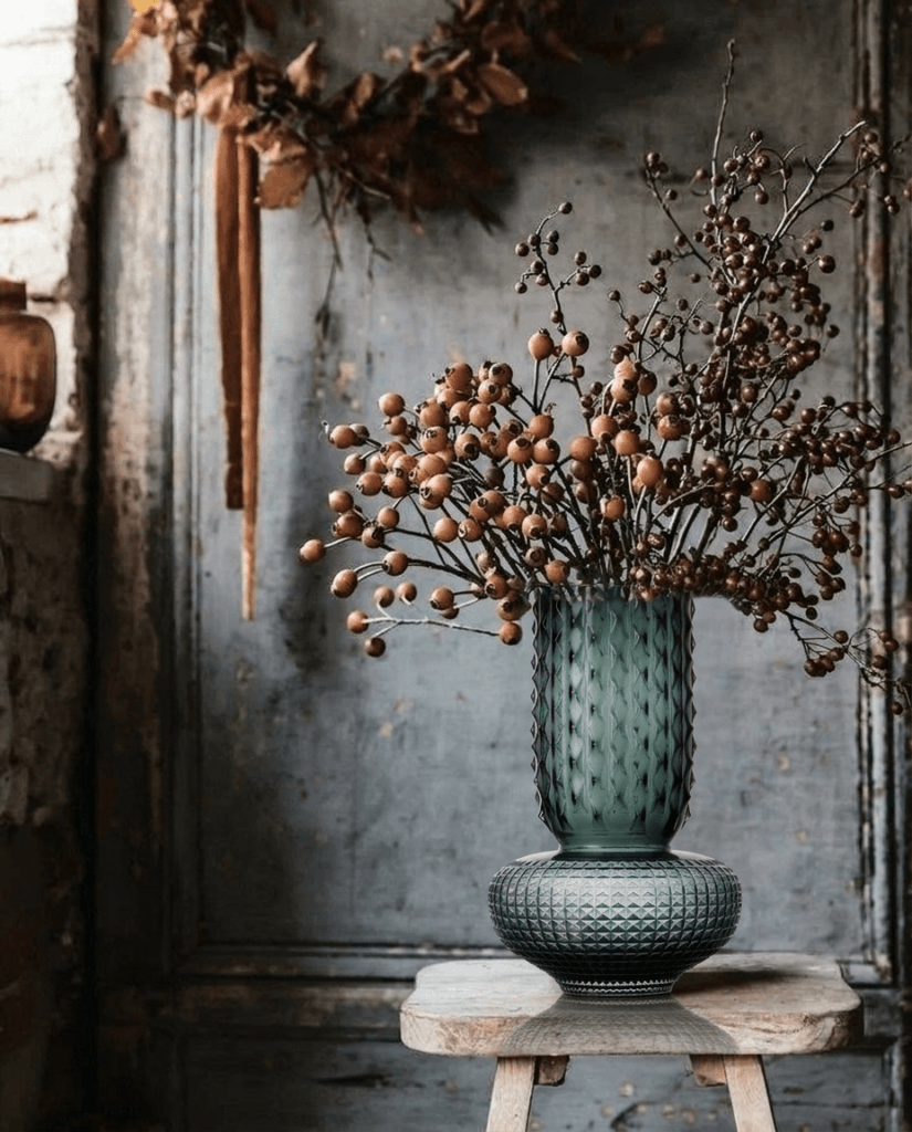 European Blue Glass Vase with Sapphire Hue