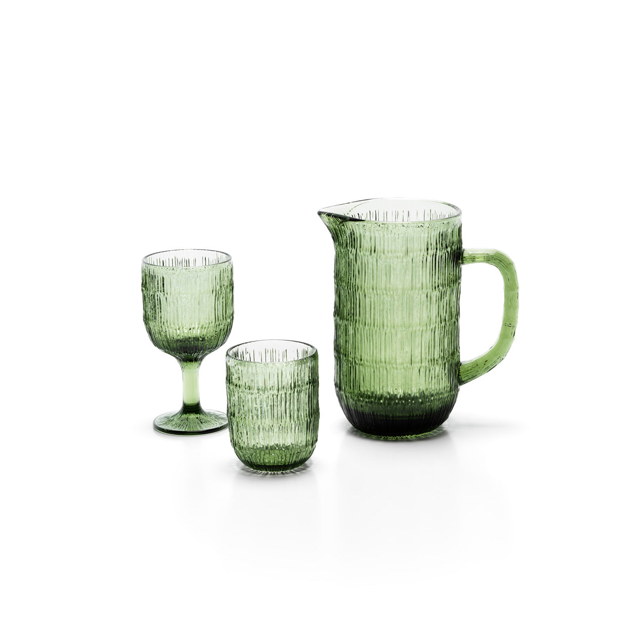 The Moss Ripple Water Glass - Green - Image 5