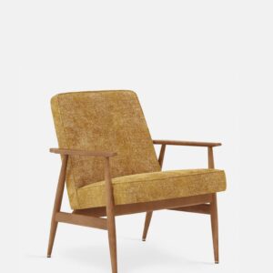 FOX Lounge Chair Marble Mustard Dark Wood