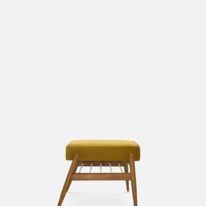 FOX Footrest Shine Velvet Mustard Dark Wood