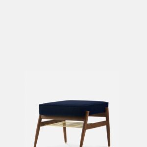FOX Footrest Velvet Indigo Dark Wood