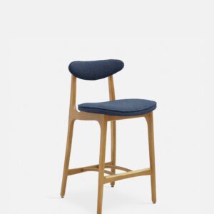 200-190 Bar Stool S/65 Bouclé Denim Natural Wood