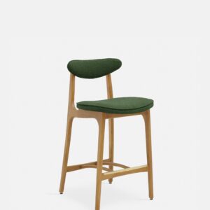 200-190 Bar Stool S/65 Bouclé Bottle Green Natural Wood