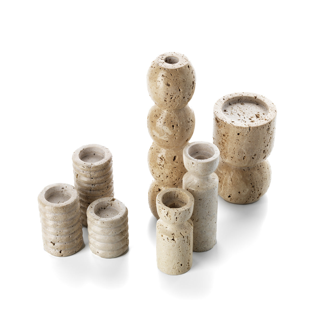Bougeoir sablier en travertin - Beige - M – Image 6