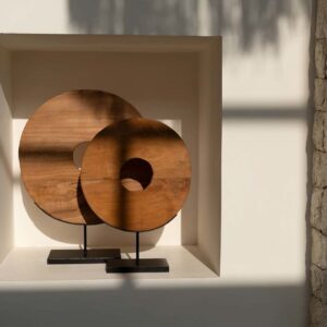 The Teak Disc on Stand - M