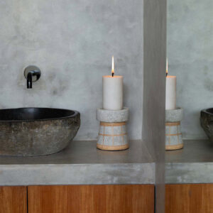 The Serene Candle Holder - Concrete Natural - M
