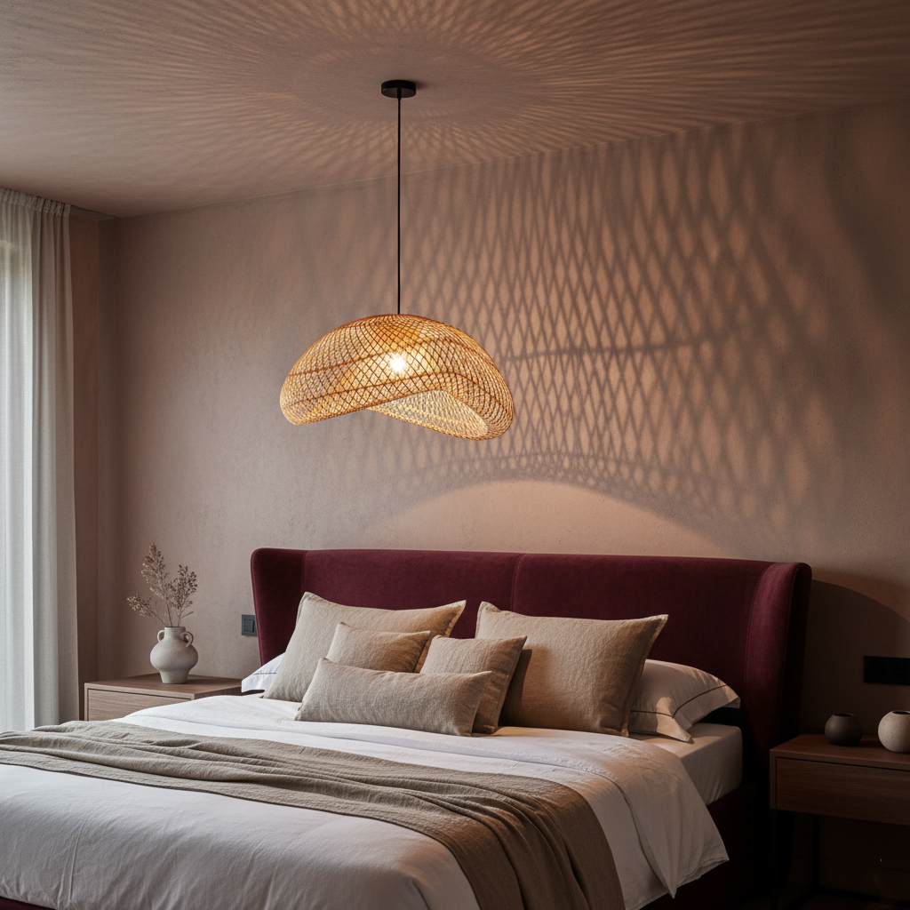 Maze rattan pendant lamp Organic L - Ø 57 x 31 cm - Image 3
