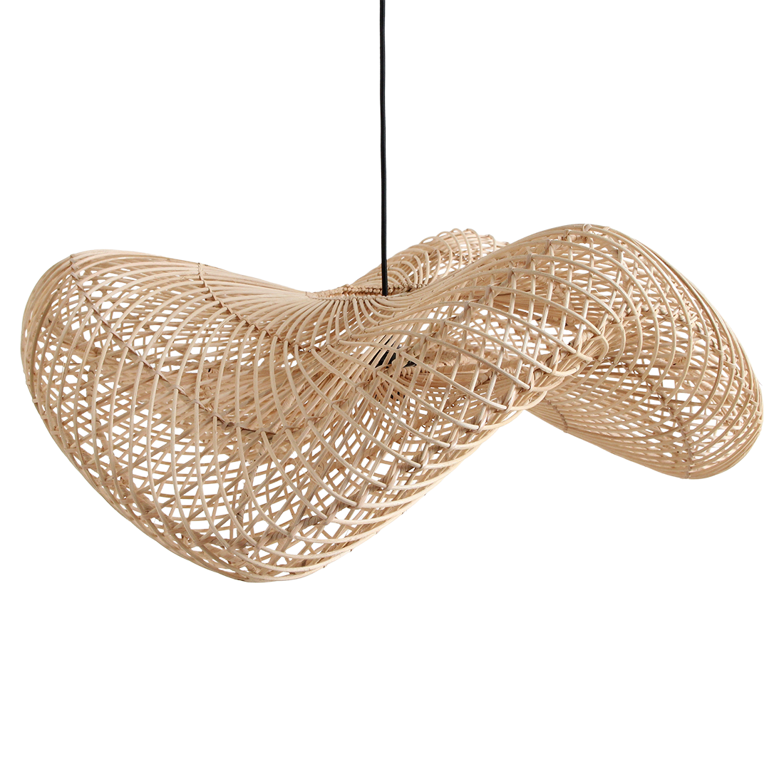 Wave rattan pendant light L - Ø 71 x 26 cm - Image 3