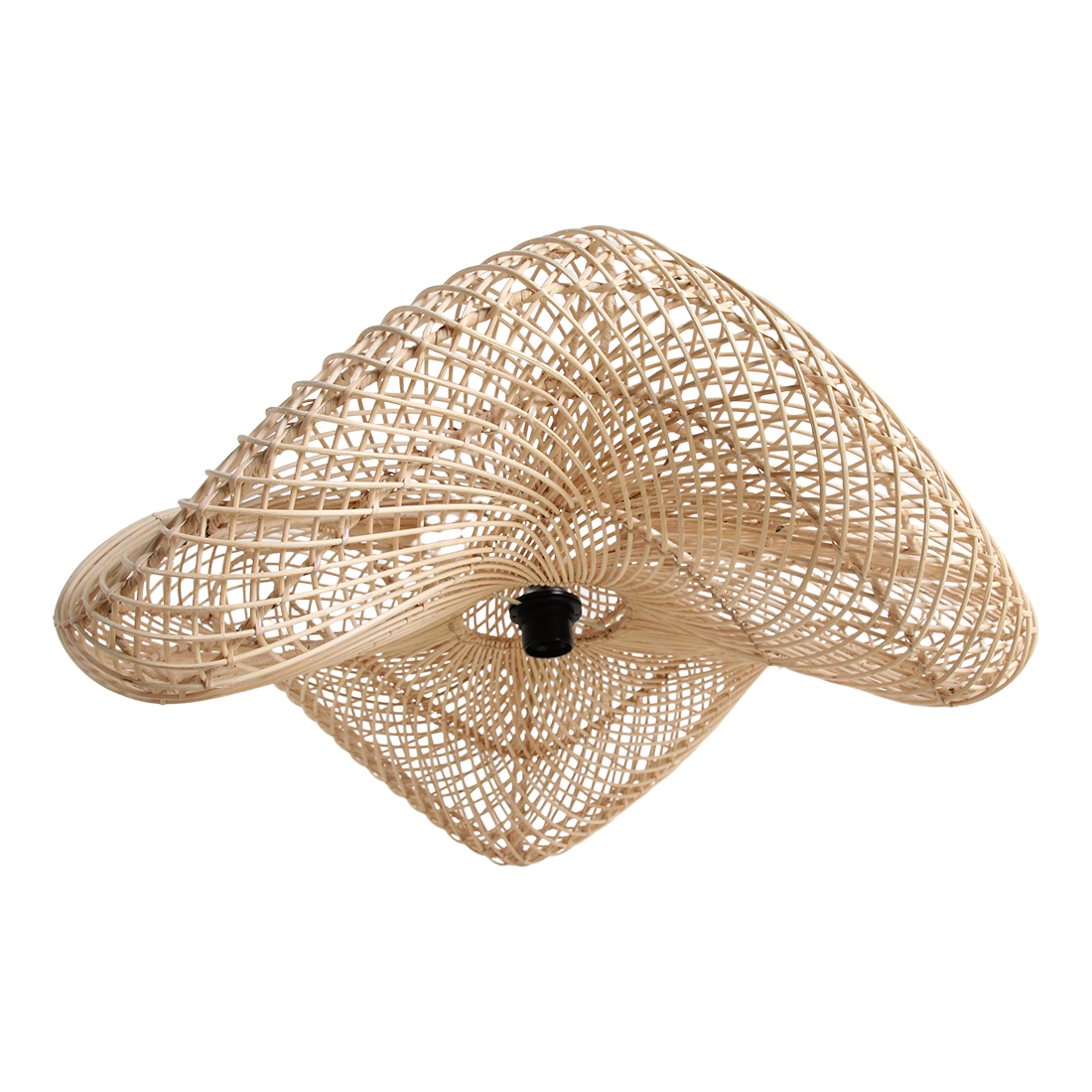 Wave rattan pendant light L - Ø 71 x 26 cm - Image 5