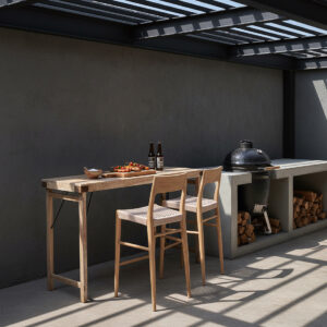 Freya outdoor teak bar stool