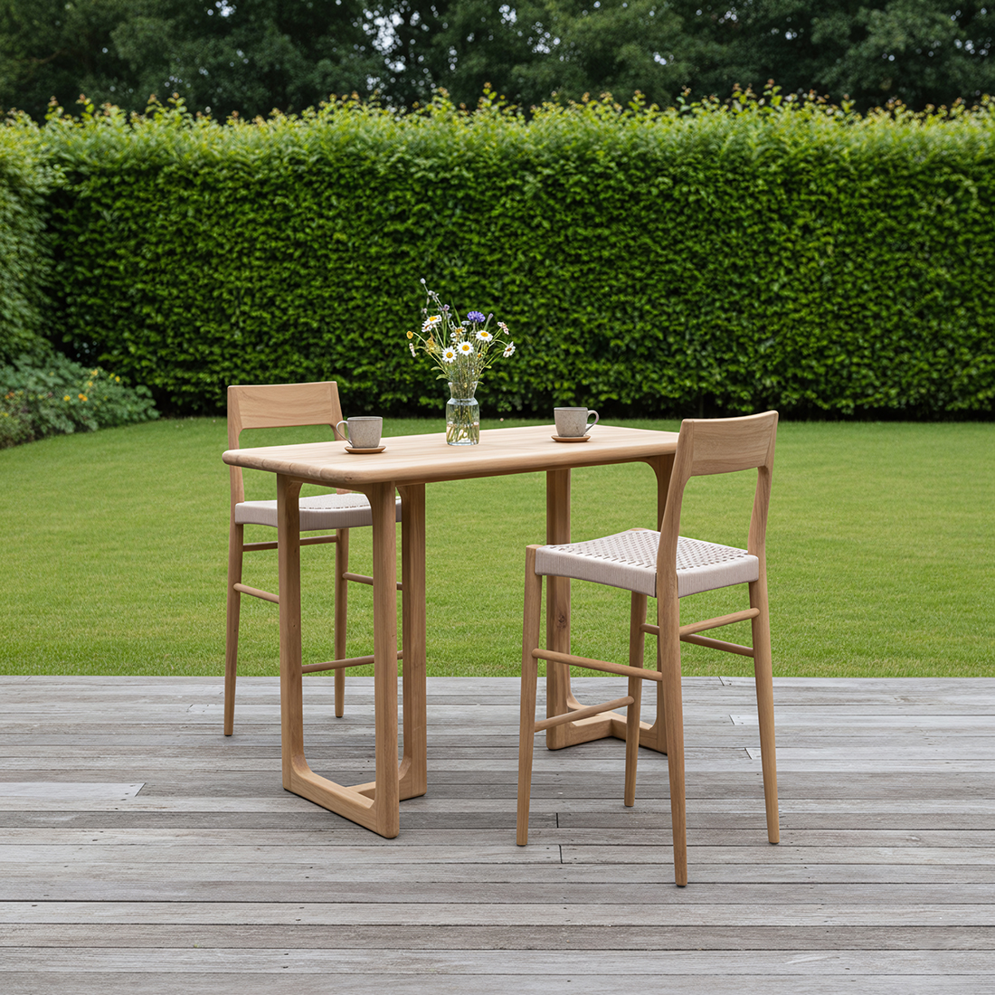 Freya outdoor teak bar stool - Image 5