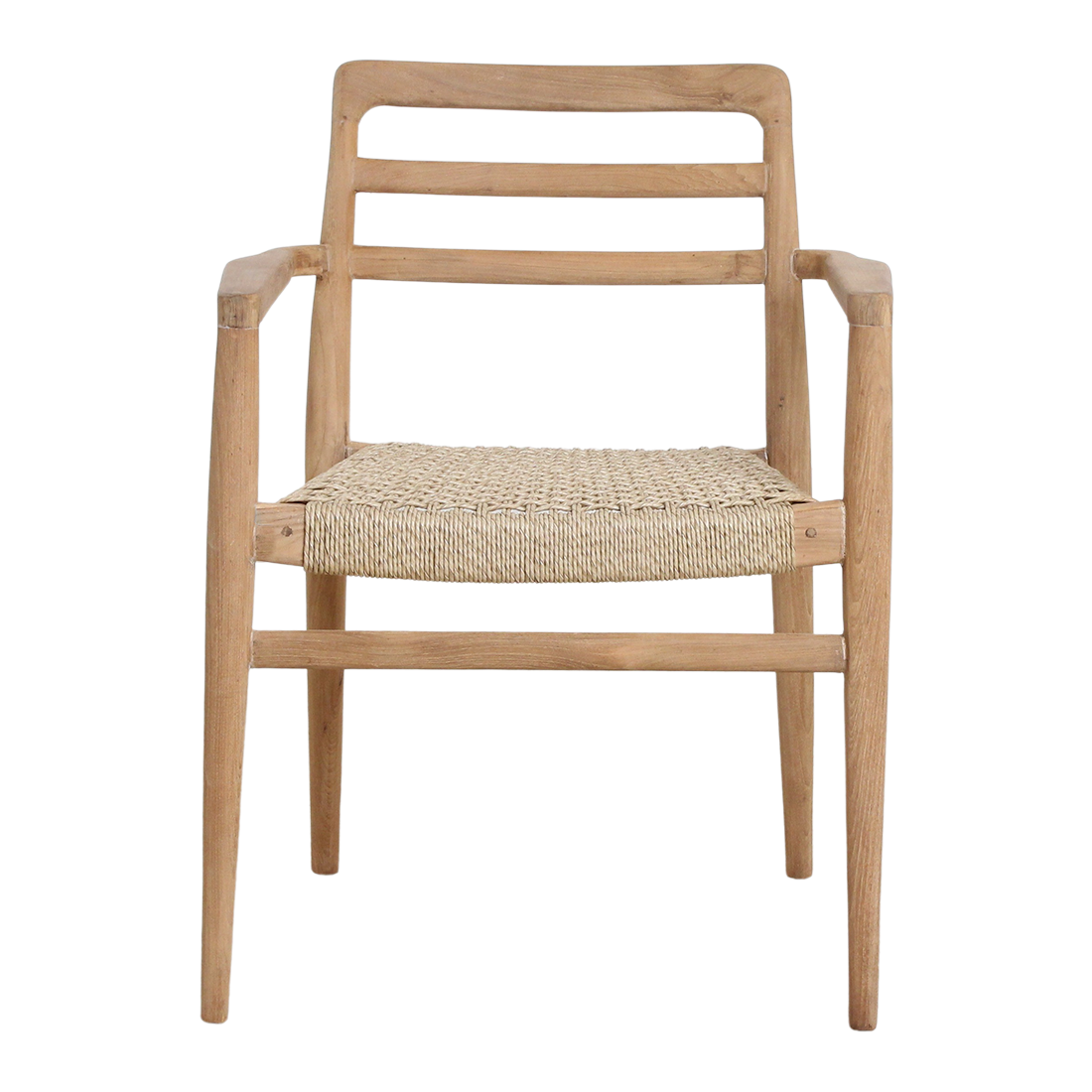 Verano teak garden chair with armrests - Natural (set of 2) - Image 4