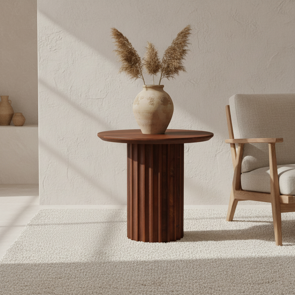Bullnose reversed side table, brown, Ø 50 cm - Image 4