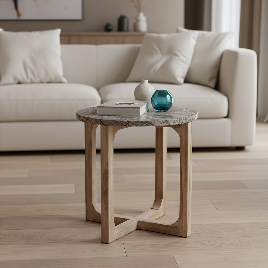 Marble side table Bizar - 50x50x50 cm