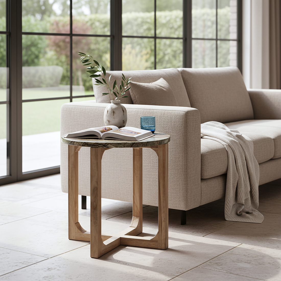 Marble side table Bizar - 50x50x50 cm - Image 6