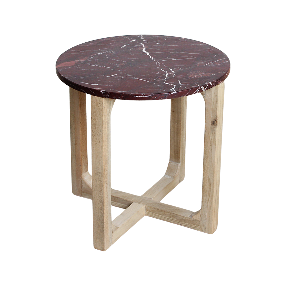 Marble side table Cherry - 50x50x50 cm