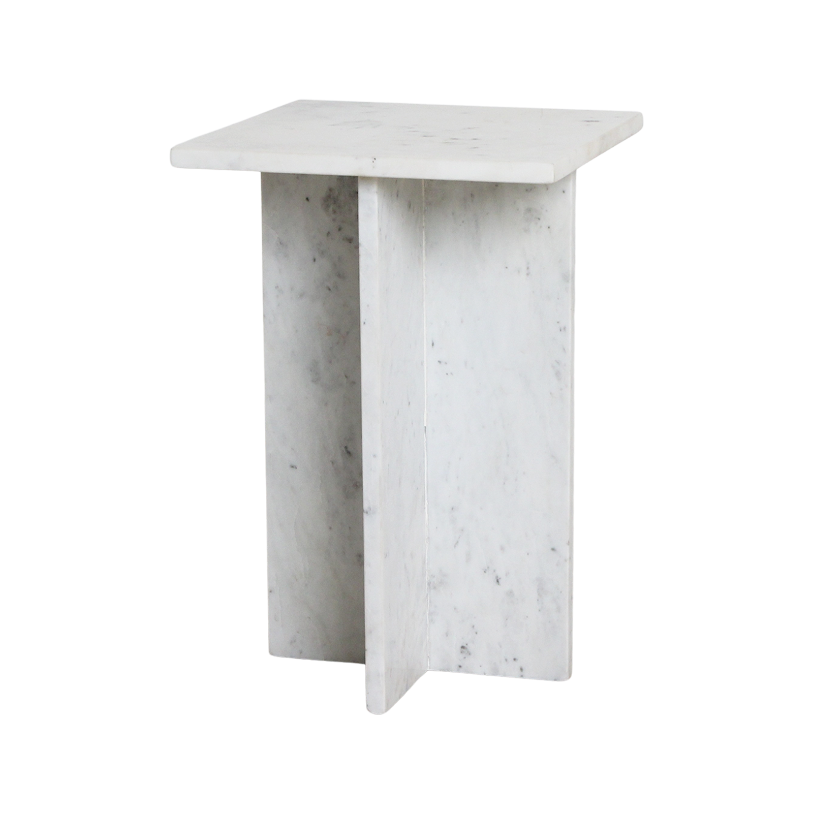 Beijing white marble side table - 35x35x50 cm