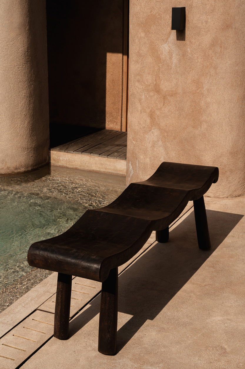 The Lombok Wave Bench - Dark Walnut - M - Image 3
