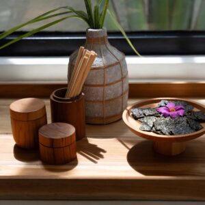 Teak Root Jar, Low - M