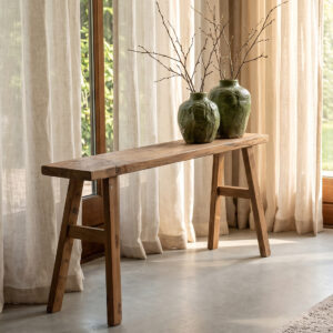 Java Carpenter Side Table/Bench - Recycled Teak Wood - 80X17X50 Cm