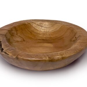 Ciotola in legno di teak Ø 25 cm – Prodotto naturale unico ricavato dal legno di radice