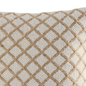 Decorative cushions 40 x 40 cm, 12-piece set (2 x 6 packs) sofa cushions, cotton and jute, natural