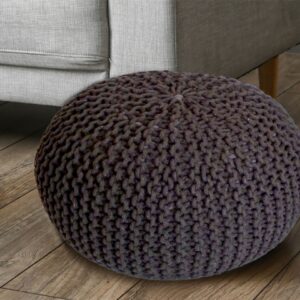Knitted pouf stool, diameter 45 cm, seat pouf/seat puff, chunky knit look, knitted pouf floor cushion, height 30 cm