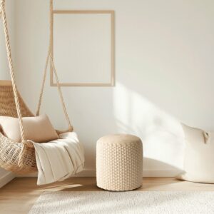 Stool / Seating Stool Merino Pouf, Outdoor, Ø 40 Cm, H 45 Cm, Refillable
